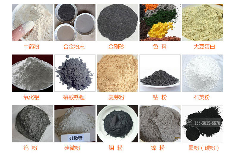 氣體保護(hù)超聲波振動(dòng)篩的行業(yè)應(yīng)用：中藥粉，合金粉末，金剛砂，色料，大豆蛋白，氧化鋁，磷酸鐵鋰，麥芽粉，鈷粉，石英粉，鎢粉，硅微粉，鉬粉，墨粉。