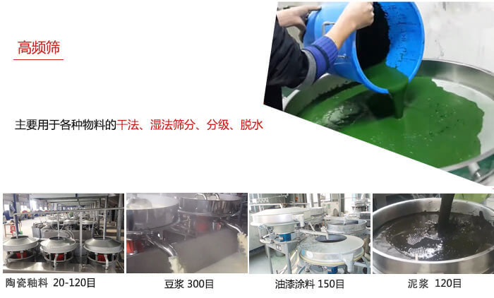 用于各種物料的干法，濕法，分級(jí)，脫水等功能