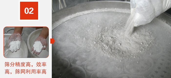 篩分精度高，效率高，篩網(wǎng)利用率高。